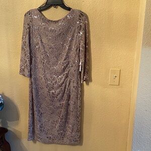 Elegant Lace Dress in Taupe